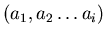 $(a_1,a_2\ldots a_i)$