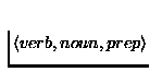 ${\langle}verb, noun, prep{\rangle}$